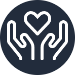 Icon image of two hands and a heart